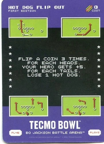 2026 Bo Jackson Battle Arena Tecmo Bowl Play Card #PL46 HOT DOG FLIP OUT