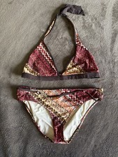 Authentic Vintage Jantzen 2-Piece Halter Bikini - 1970s Retro Print - Size 12