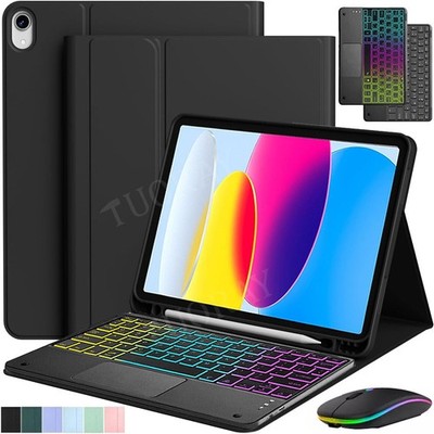 Touchpad QWERTZ Tastatur mit Hülle für iPad A16 11/10/9/8/7th Air 6 5 4 Pro 11''