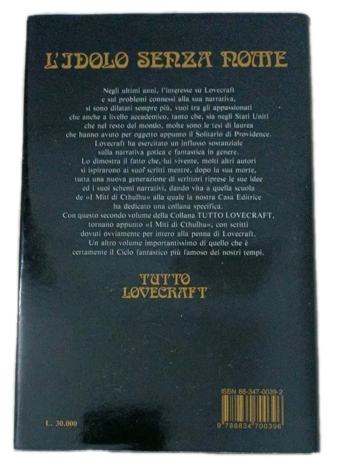 Tutto Lovecraft Vol.2: L'idolo senza nome - Fanucci - 1^ Edizione 1987 - Immagine 2 di 4
