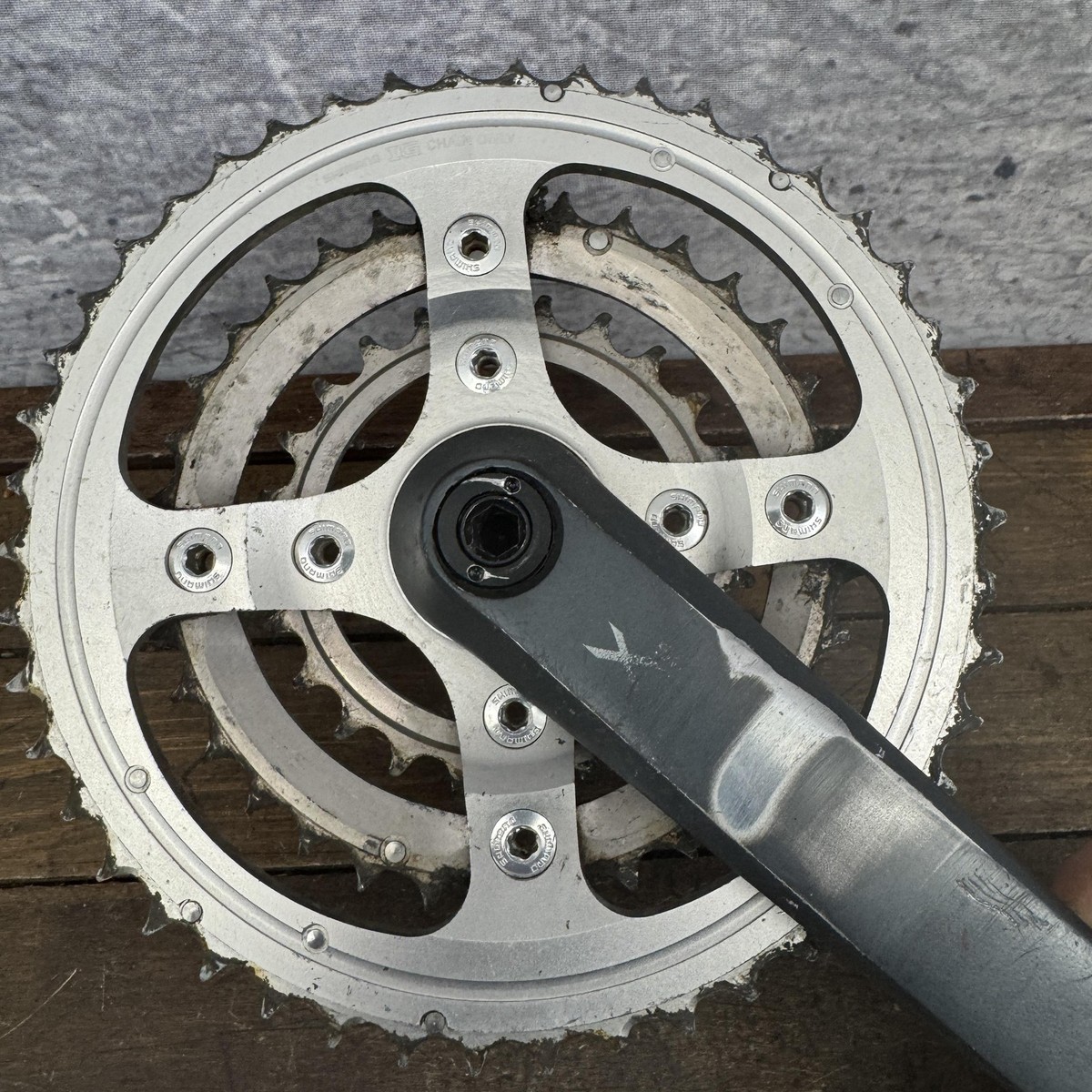 Vintage Shimano XTR FC-M950 Crankset 175mm Triple Mountain Bike