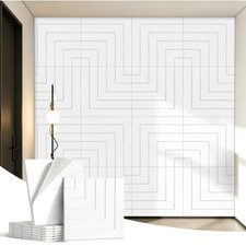 KERRAM Acoustic Wall Panels Self Adhesive 6-Pack 24x24IN Sound Proof White