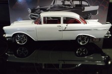 Rare 1957 Chevrolet 150 Vintage Restomod White Red 118 Acme Exclusive A1807013 Rare 1957 Chevrolet 150 Vintage Restomod White Red 118 Acme Exclusive A1807013