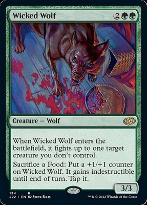 Mint/Near-Mint, English - 4 x MTG Wicked Wolf Jumpstart 2022