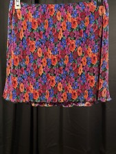 Wild Fable Women s Floral Pleated Mini Skirt Colorful Stretch Pull On Y2K