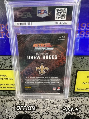 2023 Donruss Optic Drew Brees Retro Series Purple Stars /25 PSA 10 GEM MT Pop 1! - Bild 3 von 9