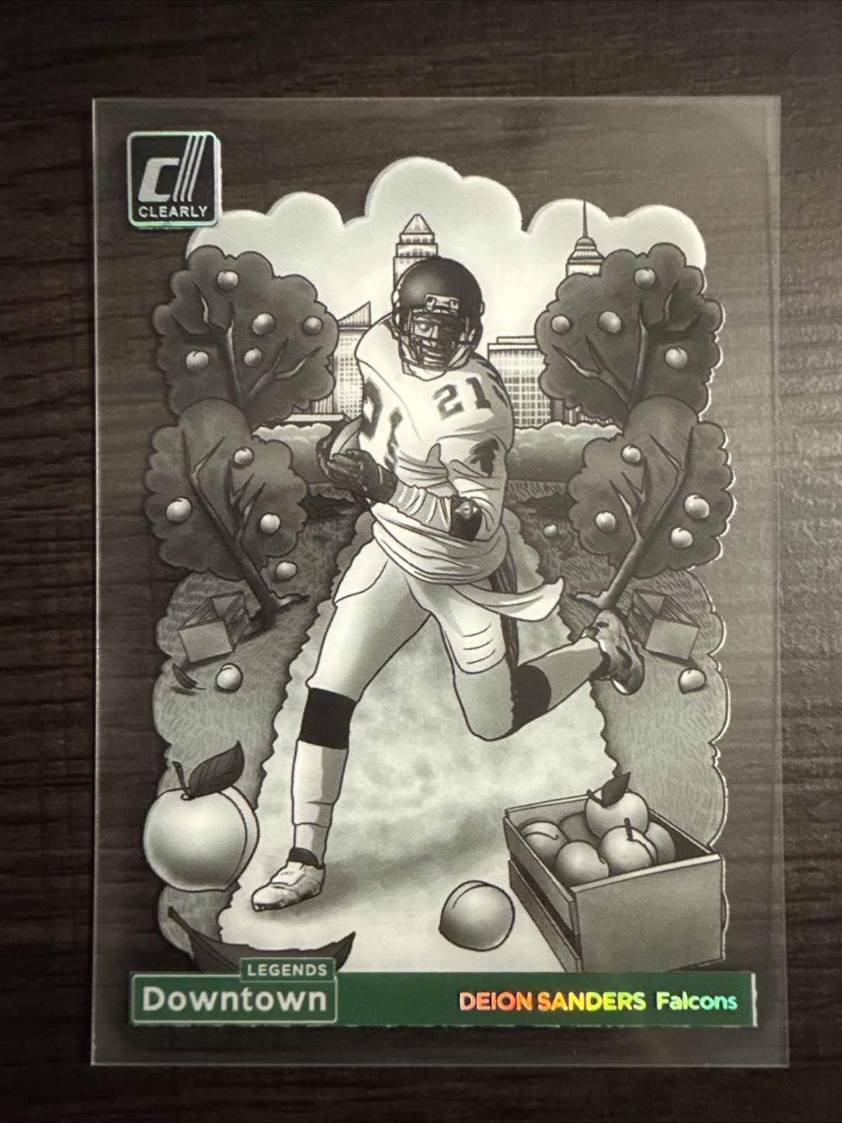 2024 Panini Donruss Clearly Case Hit SSP Deion Sanders Legends Downtown Falcons