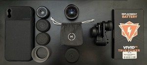 MOMENT & OLLOCLIP Phone Lens Kit + Replacement Battery for iPhone XR Black