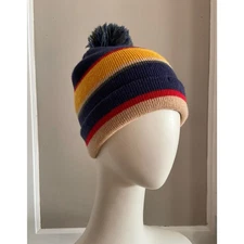 CAPELLI New York Multicolored Retro Knit Beanie w/Pom Pom sz OS (Unisex)