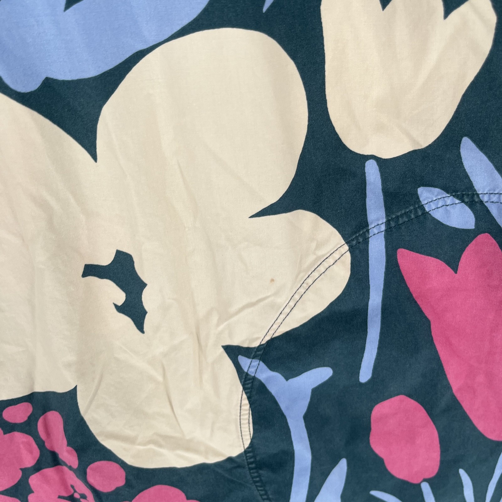 Marimekko Dress Womens Large Green Pink Beige Uniqlo Shift Floral Sleeveless thumbnail 7