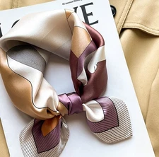 100% Mulberry Silk Scarf Women Flower Neckerchief  20'' Square Small Bandana C84