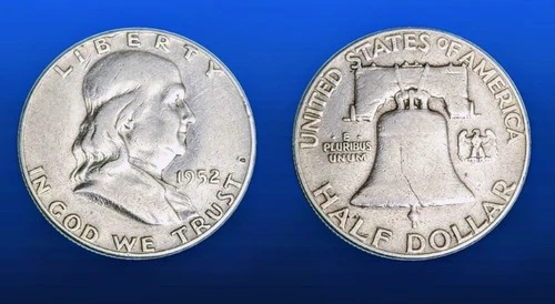 1952 (P) Franklin Half Dollar 90% Silver US Mint Coin in VF-AU Condition