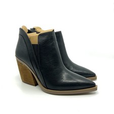 Vince Camuto Gradina Bootie Black Womens 9 Stacked Heel Ankle Boots