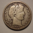 🔥1895-O  BARBER HALF VG + SOME LETTERS  HARDER DATE SILVER