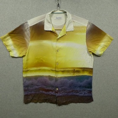 Tommy Bahama Shirt L/G The Veracruz Cay Artist Series 2023 Surfer Sunset Wave