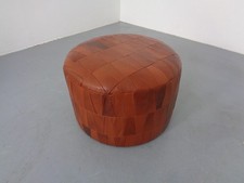 Pouf Da Sedere In Patchwork Vintage In Pelle Anni '60