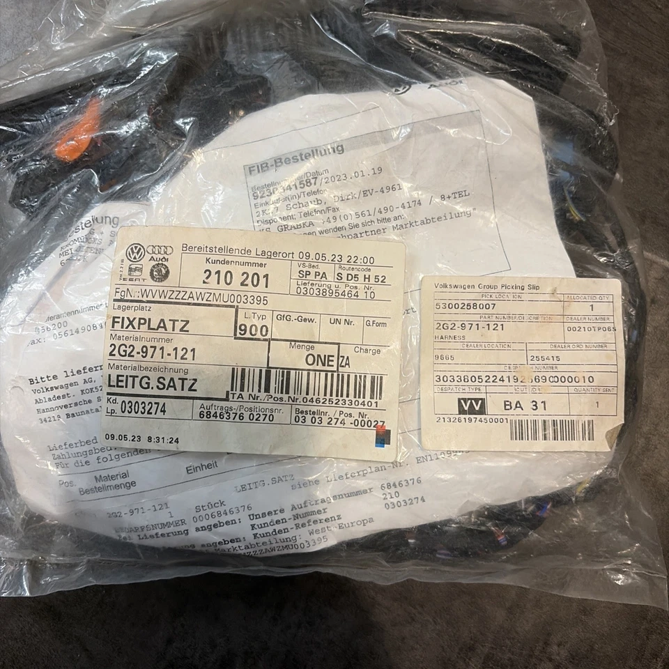 VW Polo AW MK6 cable set door front right RHD 2G2971121 new original - Image 3 of 3