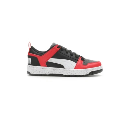 PUMA Rebound Layup Lo Speckle Lace Up Youth Boys Black, Red, White Sneakers Cas