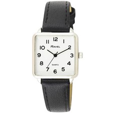 NEW Ravel Men's Ladies Women's Quartz Watch Easy to Read Big Numbers Black Gold