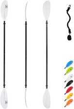 2Pcs Kayak Paddle 90In Kayaking Boating Canoeing Oar Aluminum Shaft White