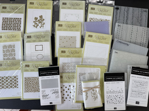 Stampin Up Embossing Folder LOT of 31 Sizzix Textured Impressions
