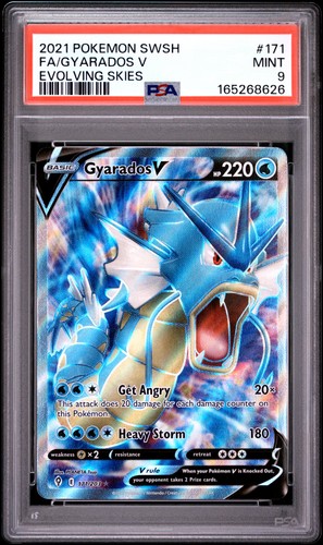 2021 POKEMON SWORD & SHIELD EVOLVING SKIES #171 FULL ART/GYARADOS V PSA 9