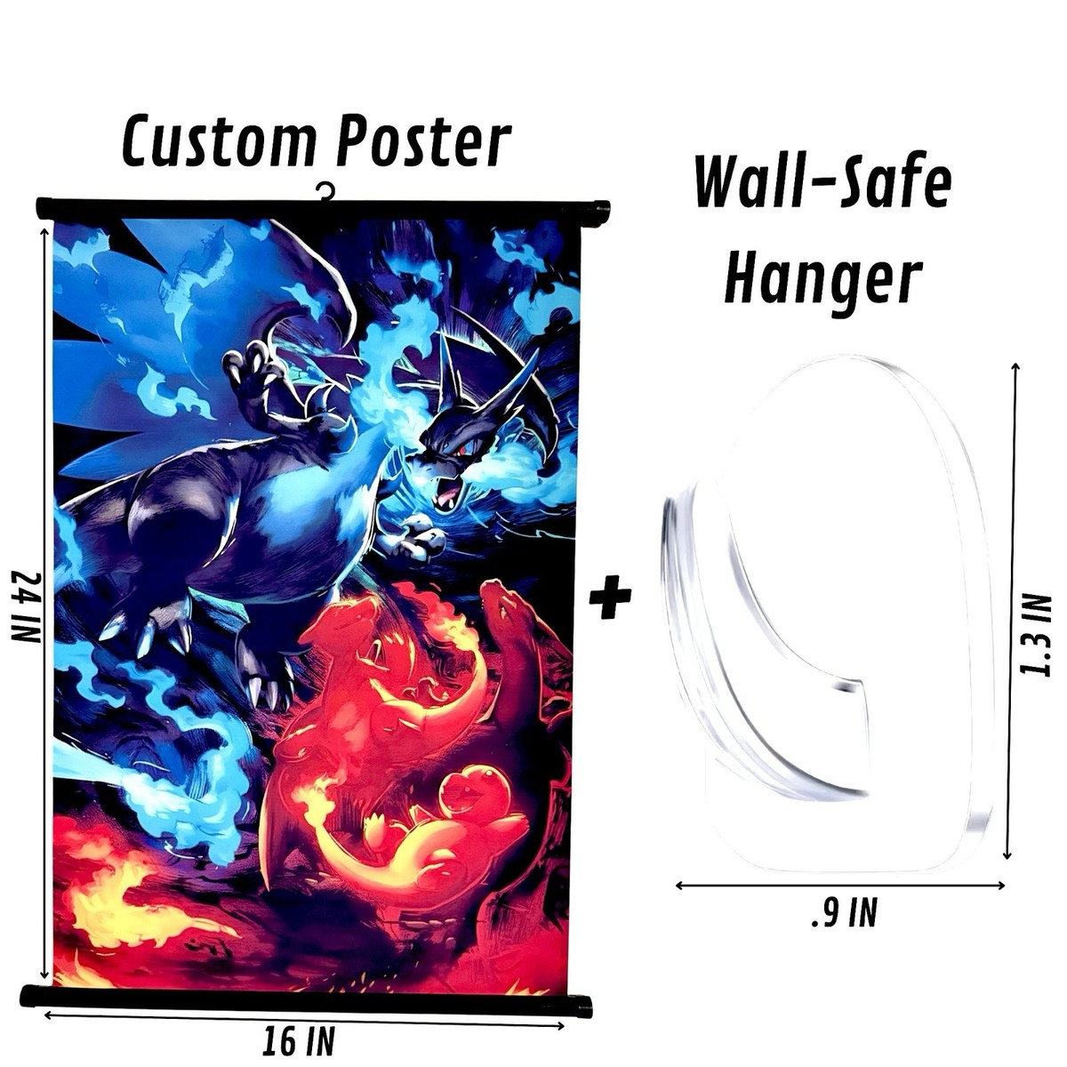 Custom Pokémon Poster ME02 Mega Charizard X ex 125/094 Canvas Wall