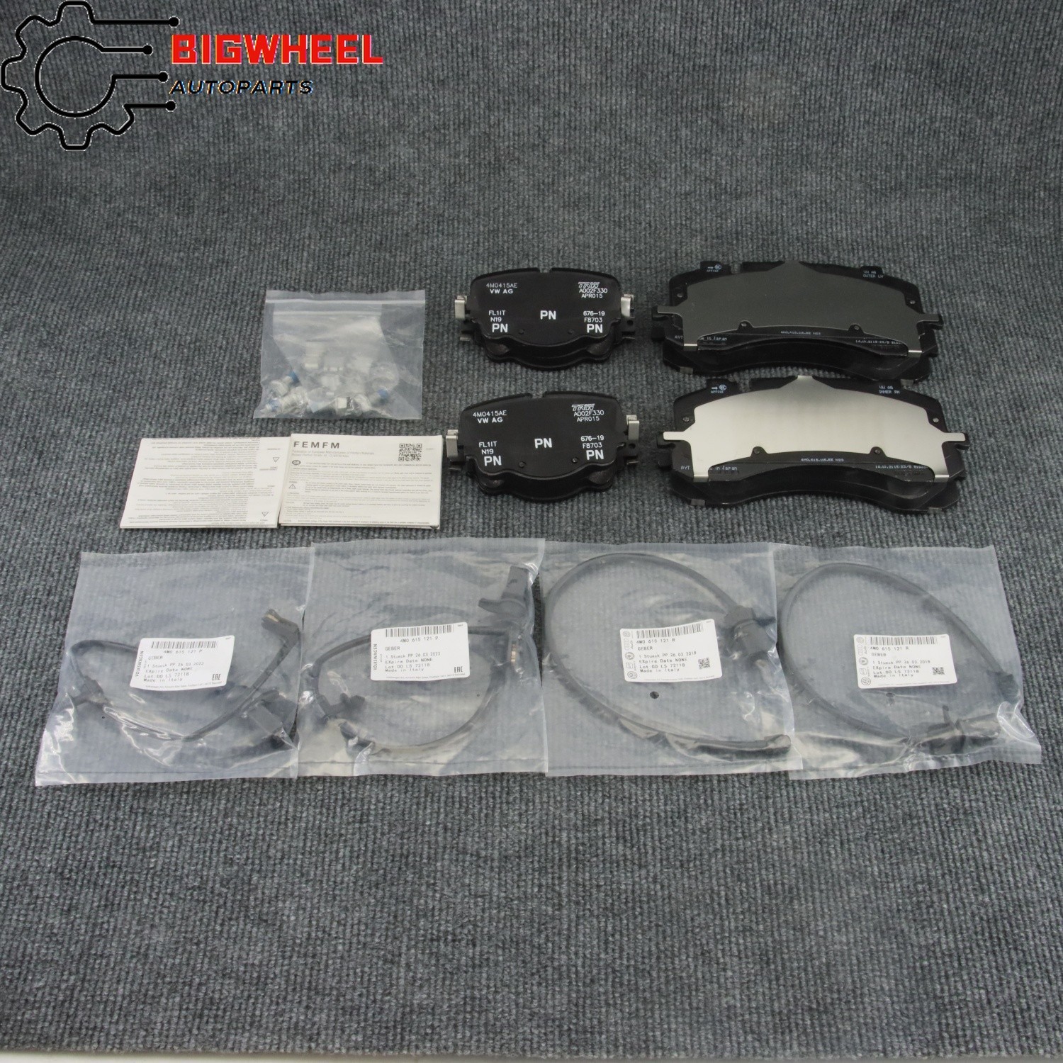 Bentley Bentayga 2017 Front Brake pad kits Set P/N 4M0615121P