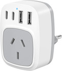 AU to EU Travel Adapter, AU to European Plug Adapter, Type C Travel Power Plug