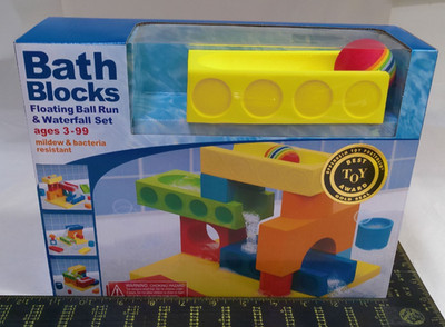 Bath Blocks Ball Roll Waterfall Set by Just Think Toys Smooth Surface Cling NEW