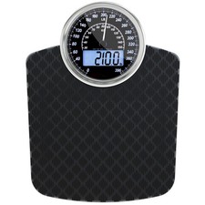 Adamson Hybrid Analog Digital Bathroom Scale 400 lb Tempered Glass XL Display