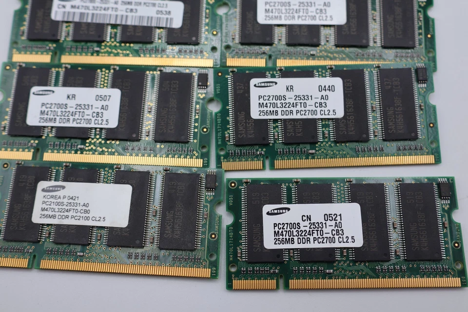 8PCS Samsung PC2700S-25331 256MB DDR 333MHz CL2.5  Laptop Memory- Apple G4 - Image 2 of 4