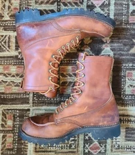 Vintage Danner Moc Toe Brown Leather Work Hunting Hiking Boots Men's 7.5 EE USA