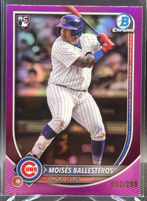 Moises Ballesteros 2025 Bowman Chrome Fuchsia Refractor #92/299 (RC) - Cubs
