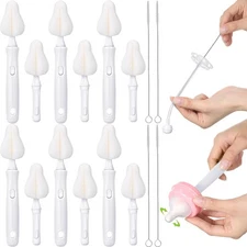 22 Pcs Sponge Bottle Nipple Brushes Set Including 12 Pcs Bottle Sponge Brush ...