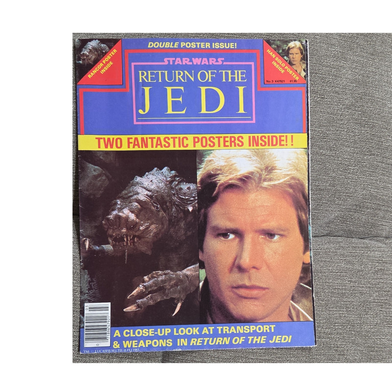 Lucasfilm Star Wars Return of the Jedi 1983 Magazine Double Poster Han Solo