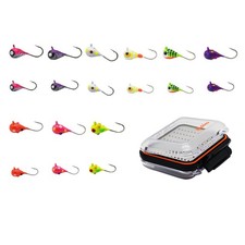 Ice Fishing Jig Set Ice Fishing Lures Micro Jig Head Hook Set for Panfish, Cr...