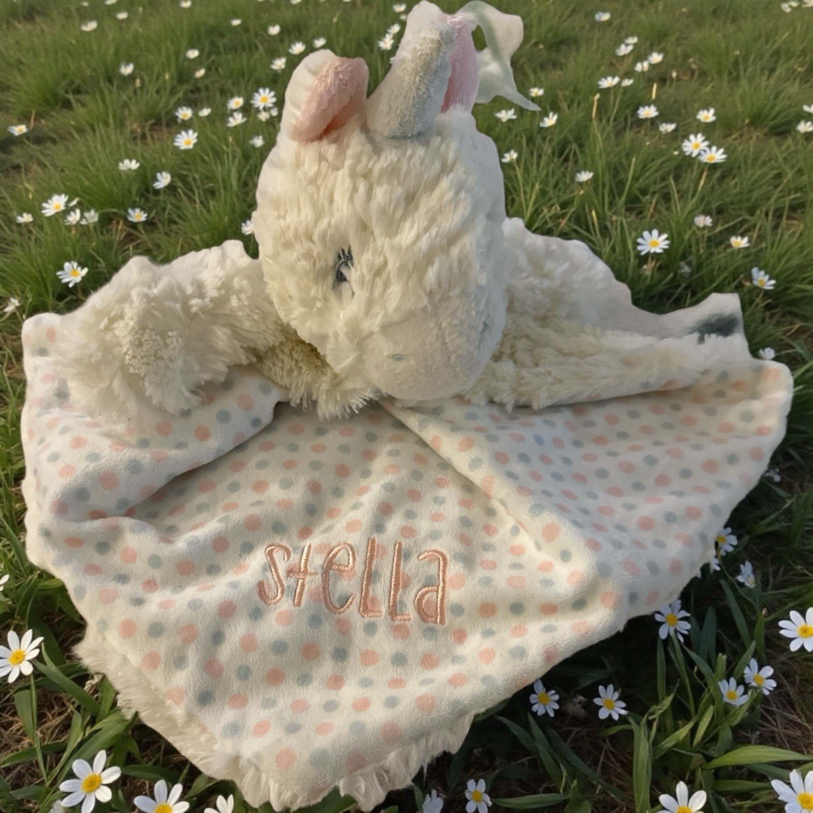 Ebba Unicorn Baby Plush Lovey Security Blanket Pink Aurora World “Stella” -read
