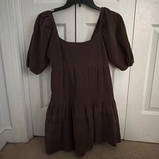American Eagle Women's Brown Corduroy Mini Overall Dress Xs