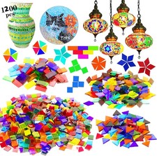 1200pcs Tiles Mosaic Glass Piece Colored for Art Crafts Home DIY Decor