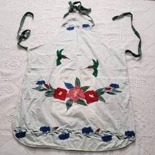 New Handmade Hummingbird Apron - Front Pocket Long Tie for One Size  Reversible