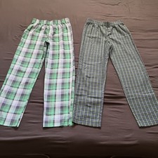 Boys Lands End Pajama Pants Plaid Size 14 2 Pairs