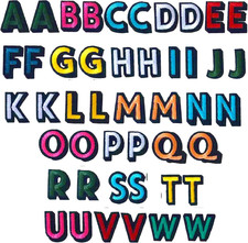 52pcs Alphabet A to Z Patches, Iron on Sew on Letters for Clothes, Mixed Colors