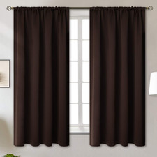 Blackout Curtains 63 Inches Long for Bedroom - 42"W x 63"L Pack of 2 Brown