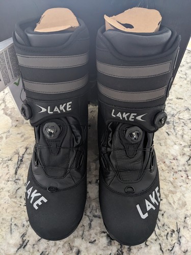 New! Lake MXZ400 Winter Cycling Boots Size EU 46 US 12 Black / Silver 2-Bolt - Picture 2 of 5