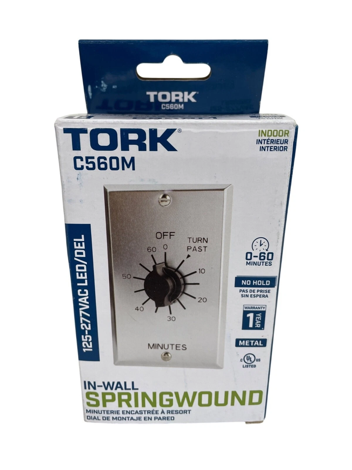 TORK C560M Spring-Wound In-Wall Twist Timer with Commercial Style Metal Plate