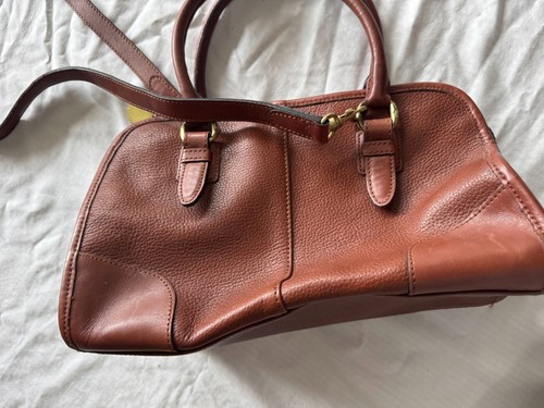 Vintage Leather Co Brown Smooth Leather Top Handle Crossbody Strap Bag Purse - Picture 3 of 17