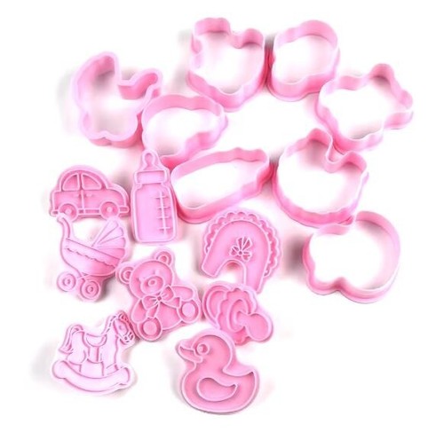 Baby shower Cookie Cutters embossers set of 8 pram dummy rocking horse bottle - Picture 6 of 7
