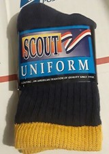 VTG NOS 1996 BOY SCOUTS BSA SOCKS Scout Uniform HTF RARE Blue/ Yellow Top XSMALL