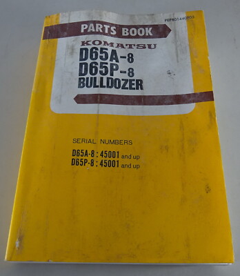 Parts Catalogue / Teilekatalog Komatsu Bulldozer D 65A-8 / D 65P-8 Stand 01/1989